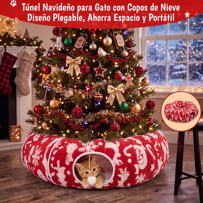 Cama Túnel para Gato Navidad
