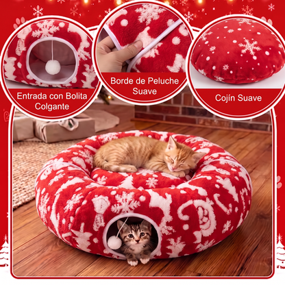 Cama Túnel para Gato Navidad